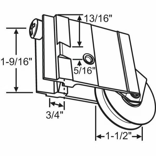 Patio Door Roller Assembly, Strybuc, Mfr#: 9-249SPB